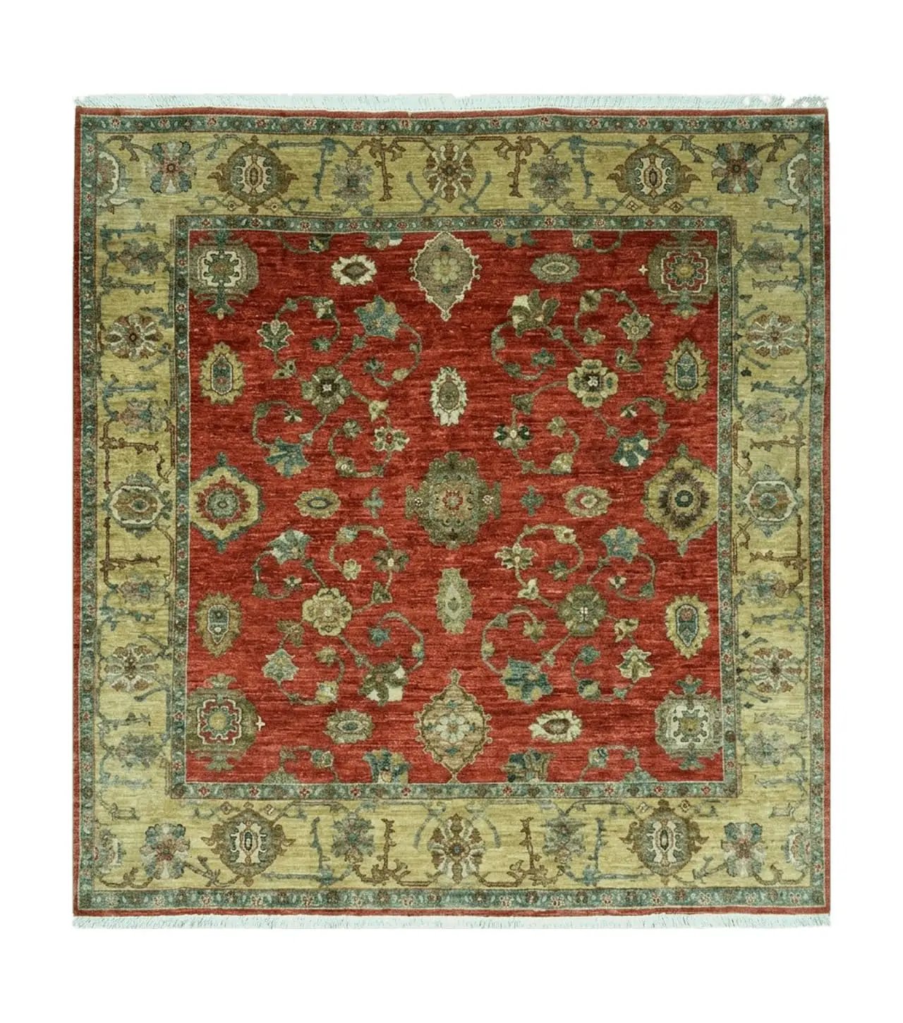 6.5' X 7' Vintage Handmade Egypt Agra Wool Rug Carpet Square Beauty by Jewel Rugs