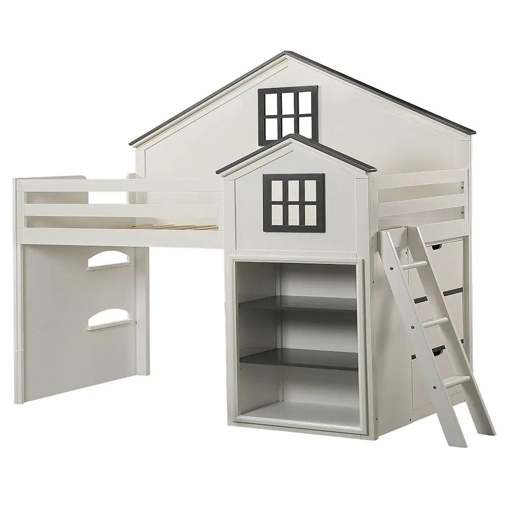 Ratana - Loft Bed - Gray & White by Unique Piece Furniture