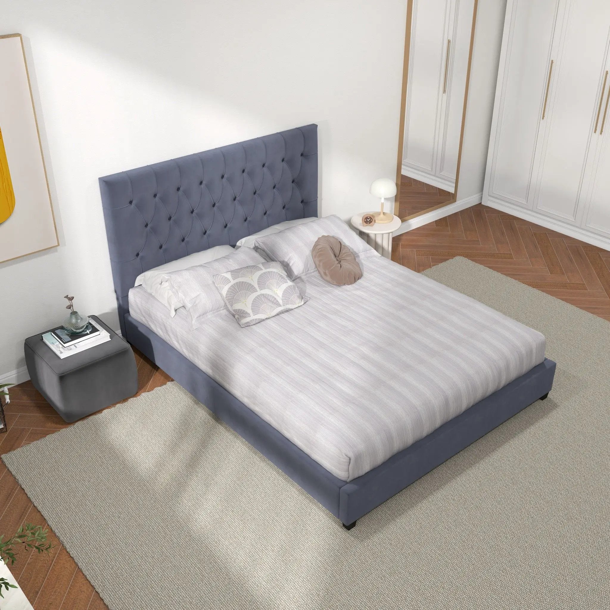 Donald - Mid-Century Modern Upholstered Platform Bed by Unique Piece Furniture