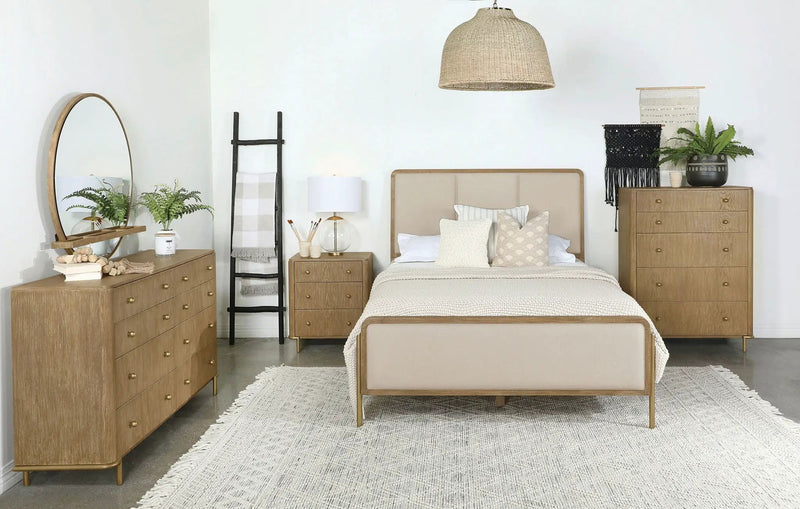 Arini 56-inch California King Panel Bed Cream and Sand Wash by Unique Piece Furniture