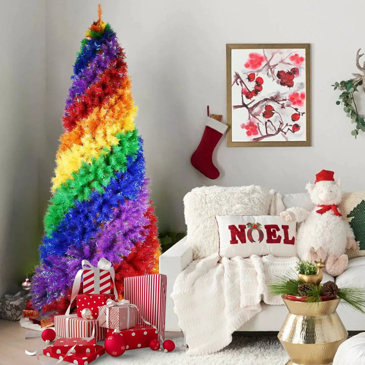 5ft Rainbow Spiral Christmas Tree by HouseOfZazla