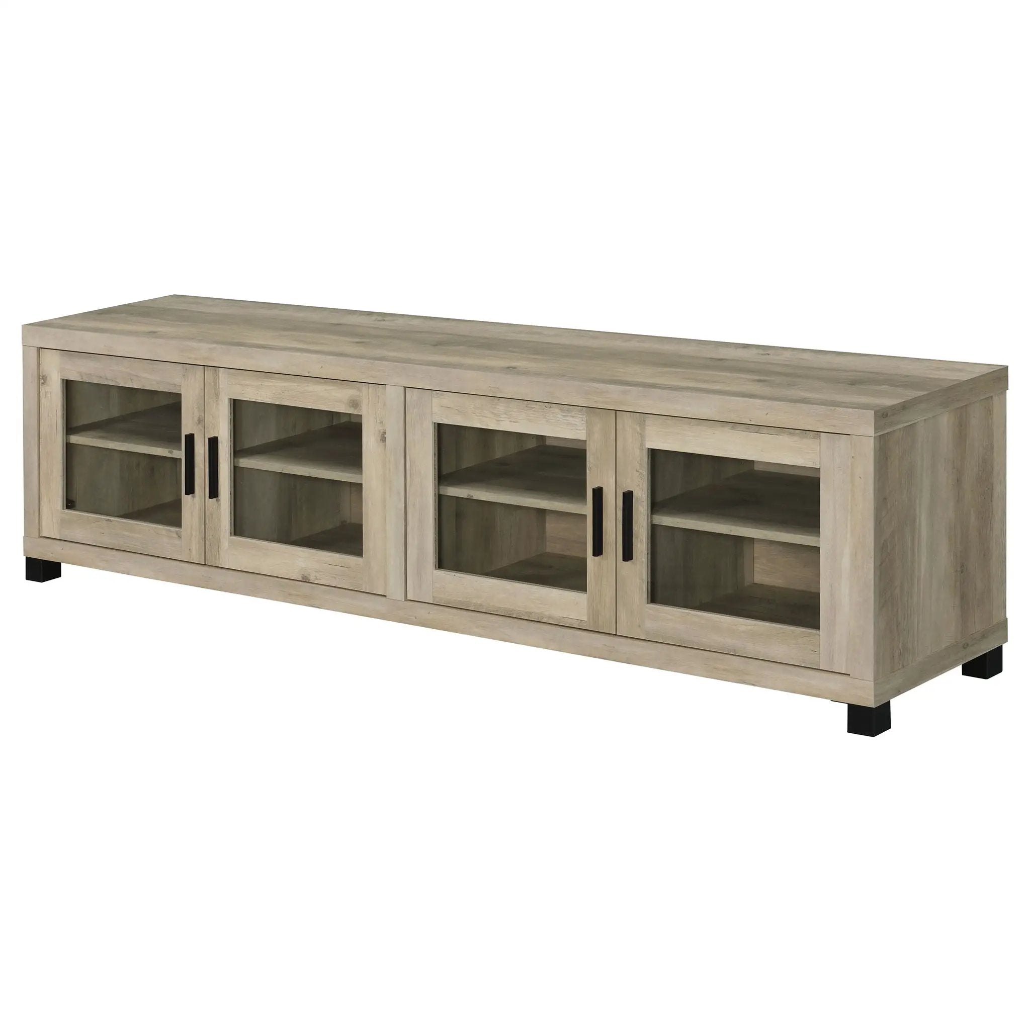 Sachin 4-door Engineered Wood 79-inch TV Stand Distressed Pine by Unique Piece Furniture