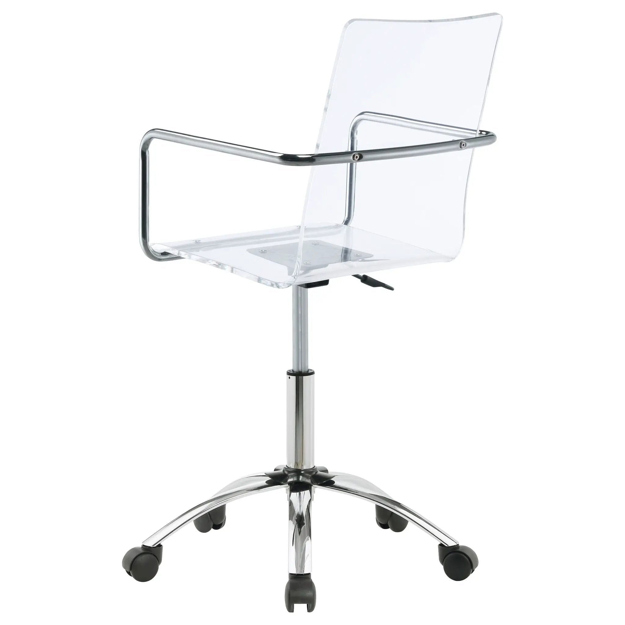 Clear Office Chair With Caster Wheels Futuristic Design, Adjustable Height - Clear by HouseOfZazla