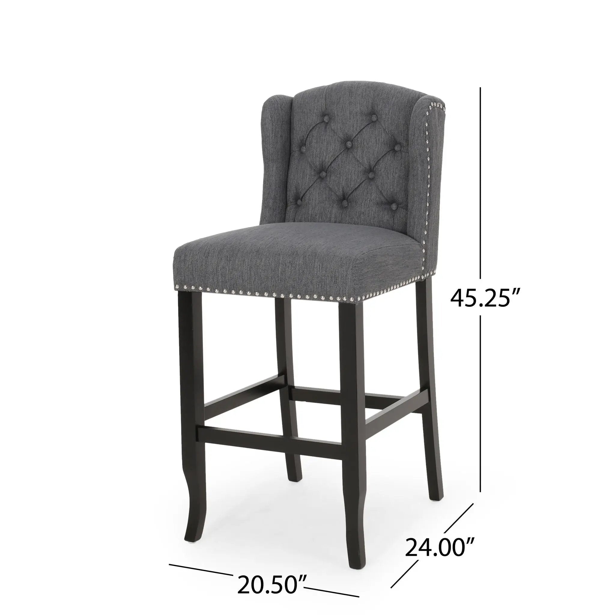 Vienna Contemporary Fabric Tufted Wingback Counter Stools (Set of 2) by HouseOfZazla