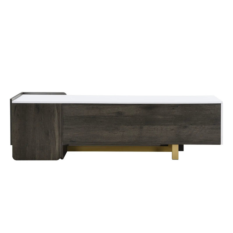 TV Stand With 1 Drawer, 2 Cabinets And Adjustable Shelves by HouseOfZazla