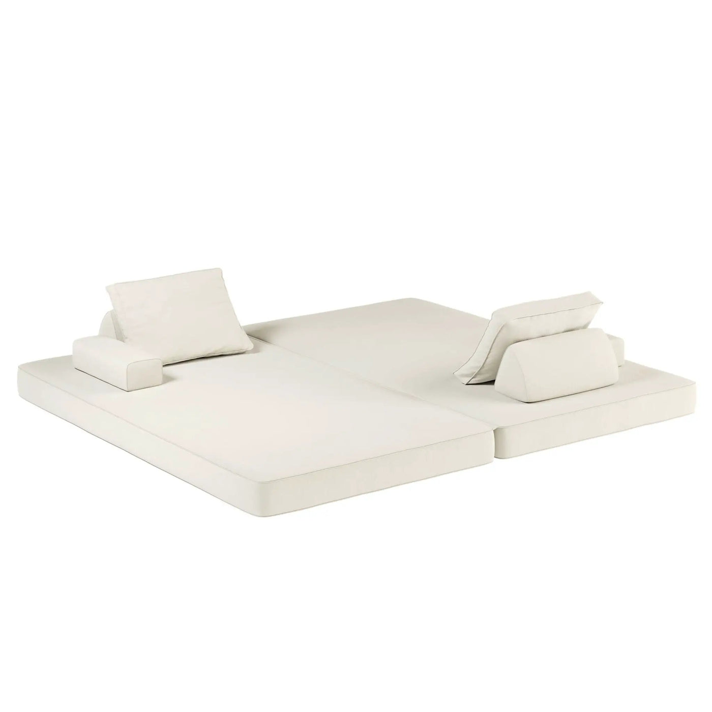 Multifunctional Convertible Sofa Bed With 2 Tumbler Backrests And 2 Pillows, Deep Seat Couch by HouseOfZazla