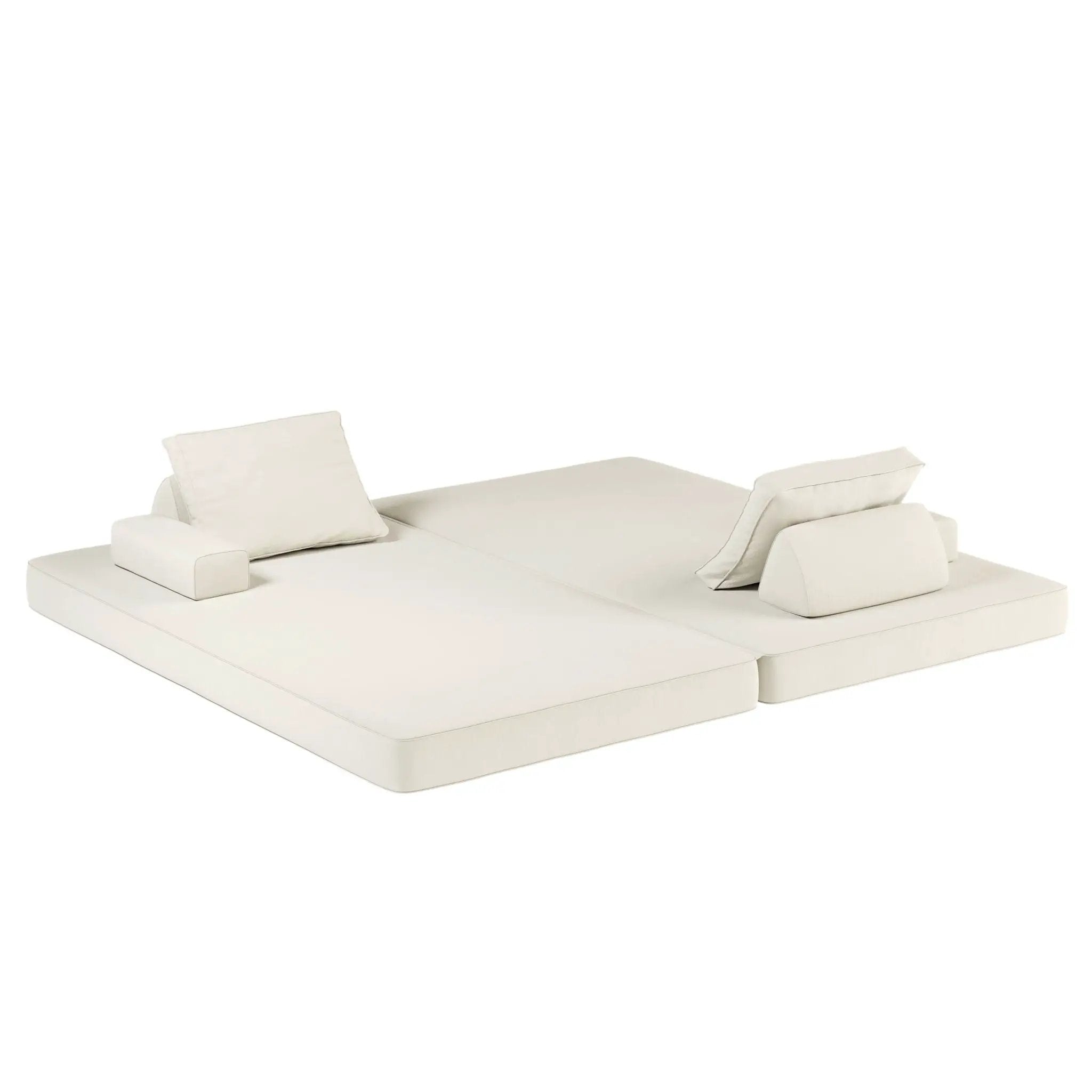 Multifunctional Convertible Sofa Bed With 2 Tumbler Backrests And 2 Pillows, Deep Seat Couch by HouseOfZazla