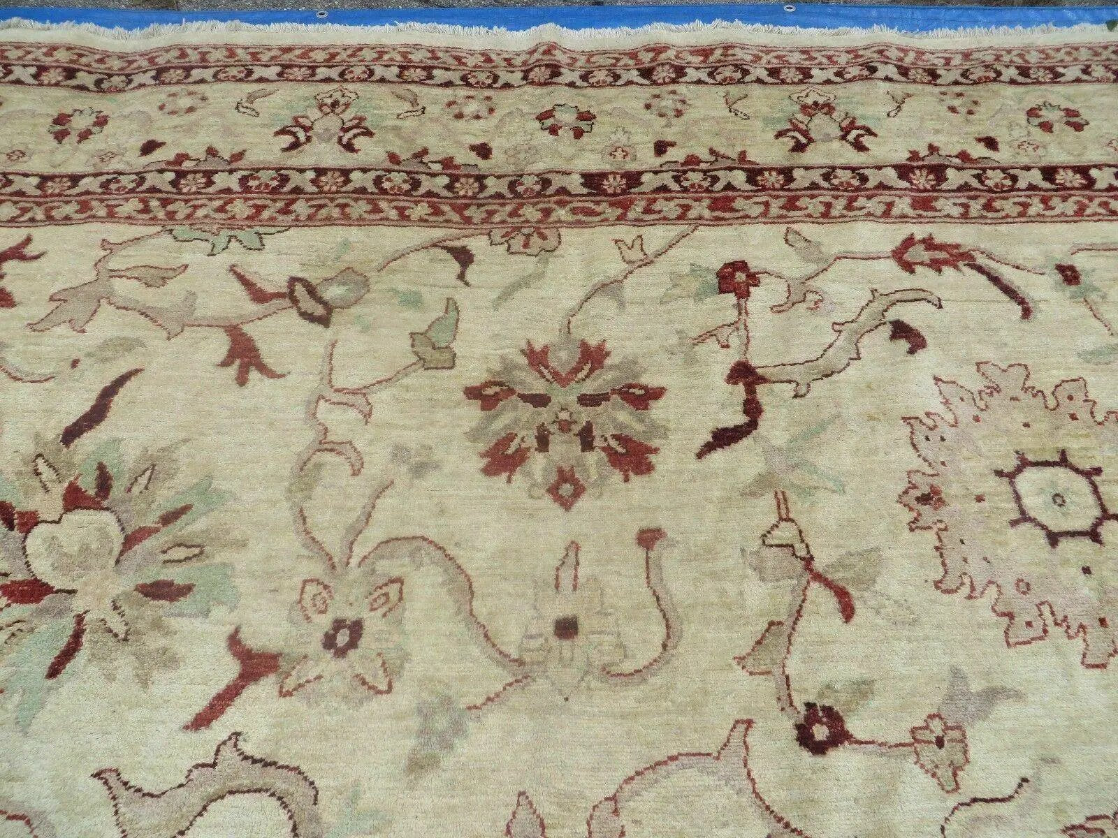 10' X 14' Vintage Hand Knotted Made Indian Agra Wool Rug Vegetable Dyes by Jewel Rugs