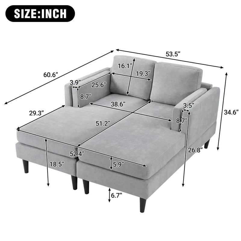 Chaise Lounge Sofa Bed With Dual Layer Armrests For Living Room by Unique Piece Furniture