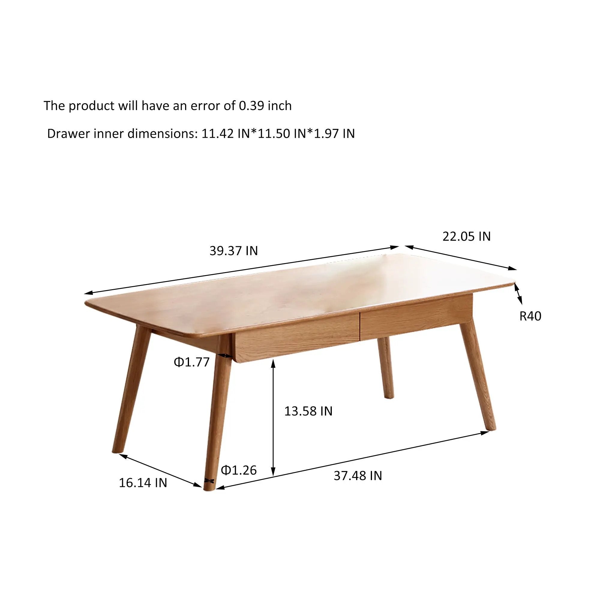 Low Table, Coffee Table With Storage Shelf - Natural by Unique Piece Furniture
