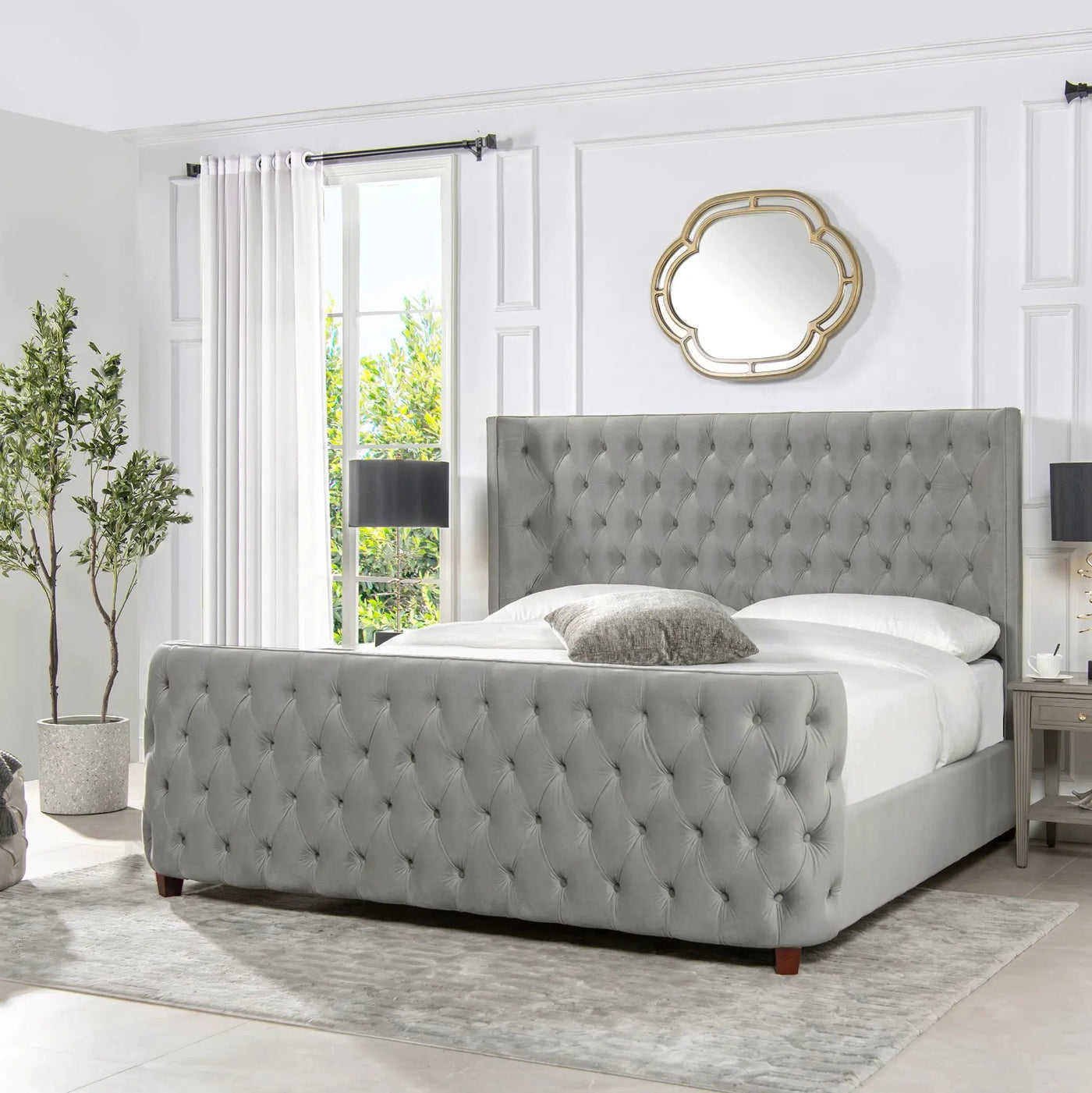 Brooklyn - Tufted Panel Bed Headboard And Footboard Set by HouseOfZazla