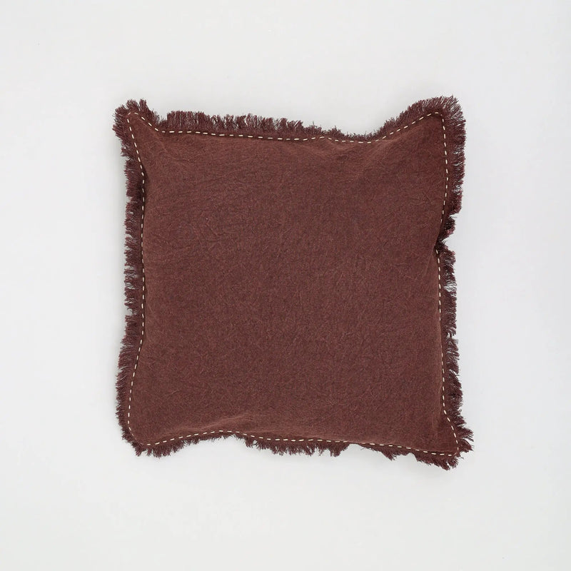 The Handwoven Fringe Cotton-Linen Pillow by HouseOfZazla