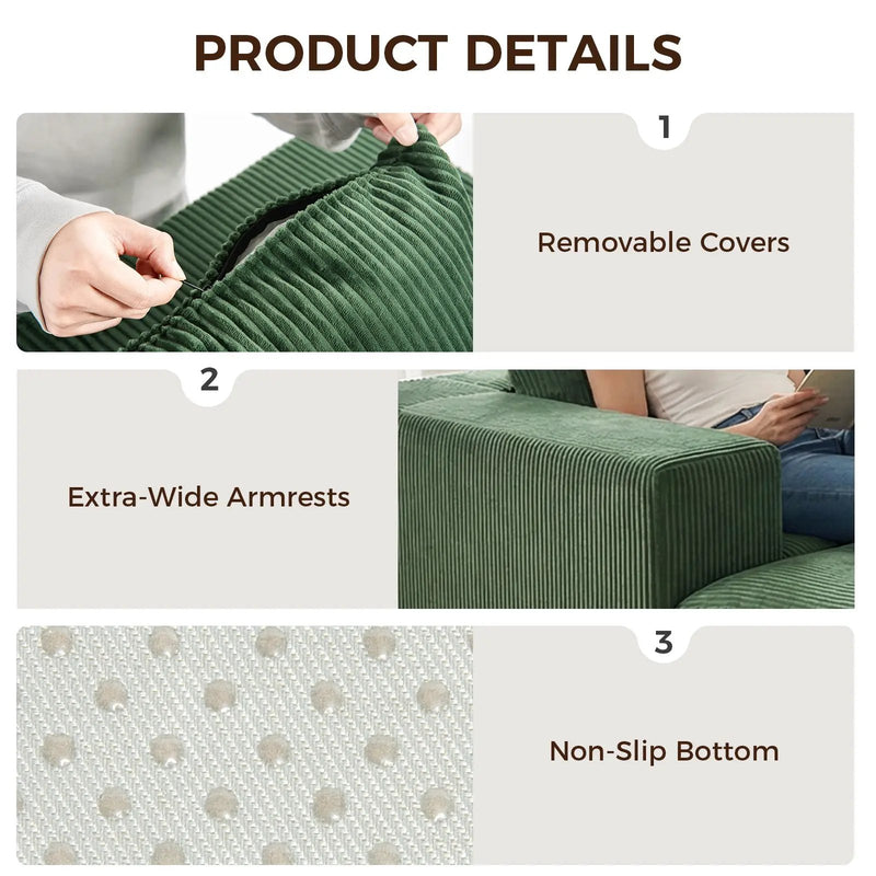 101" L-Shaped Modular Compression Sofa by HouseOfZazla