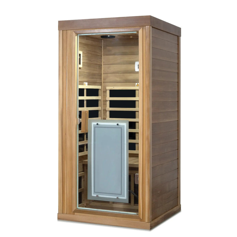 One person Far infrared red cedar standard indoor sauna room (Front & Rear & Left & Right) by HouseOfZazla