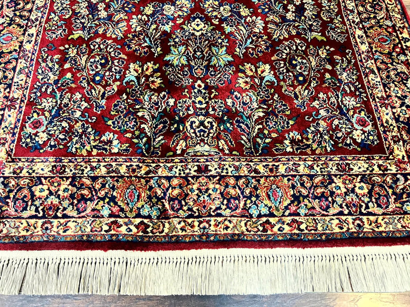 Karastan Rug 5.9 x 9 Red Sarouk Rug #785, Karastan Wool Rug, Karastan Carpet, Original 700 Series Vintage Karastan Oriental Rug Discontinued by Jewel Rugs