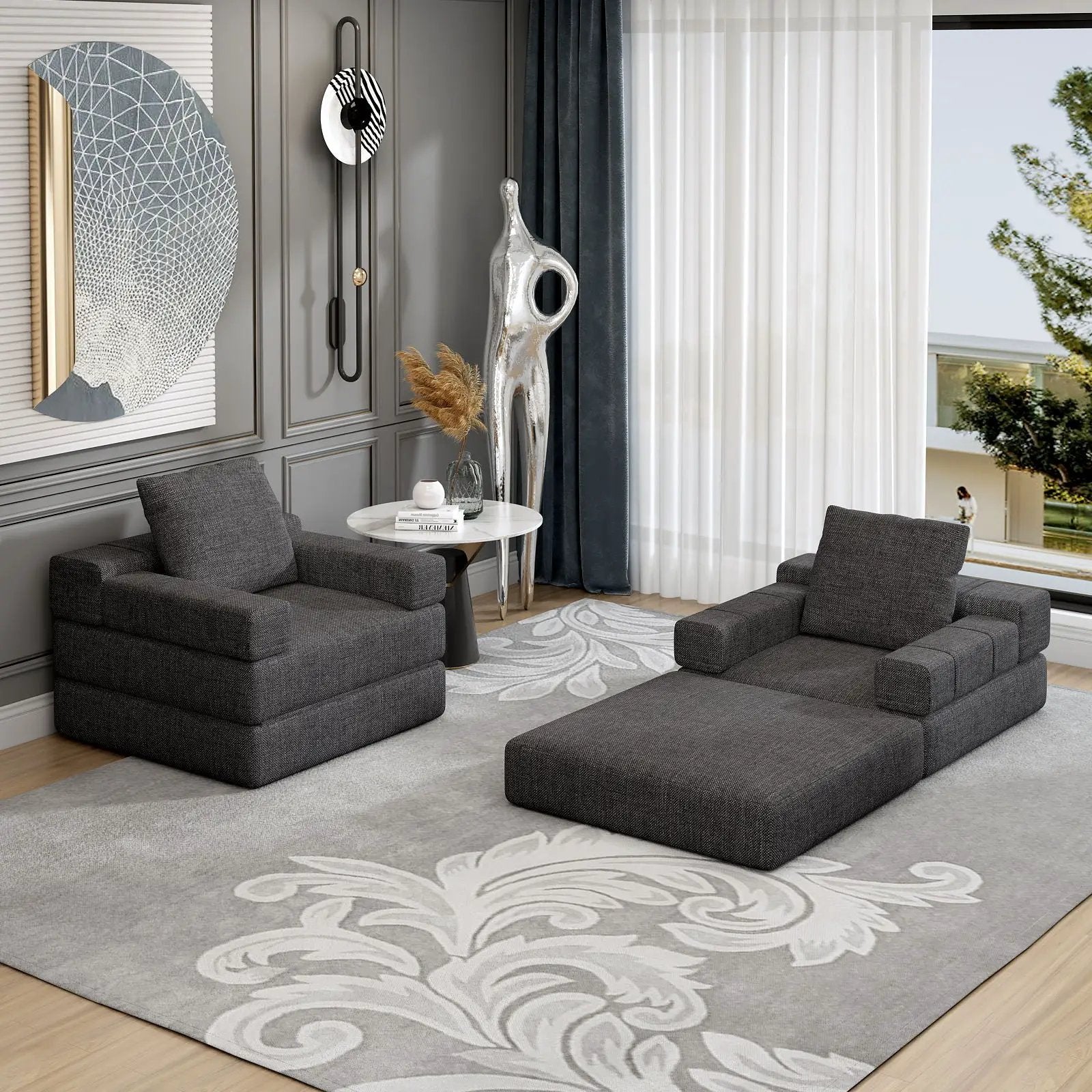 Single Sofa Chair That Converts To A Single Sofa Bed by HouseOfZazla