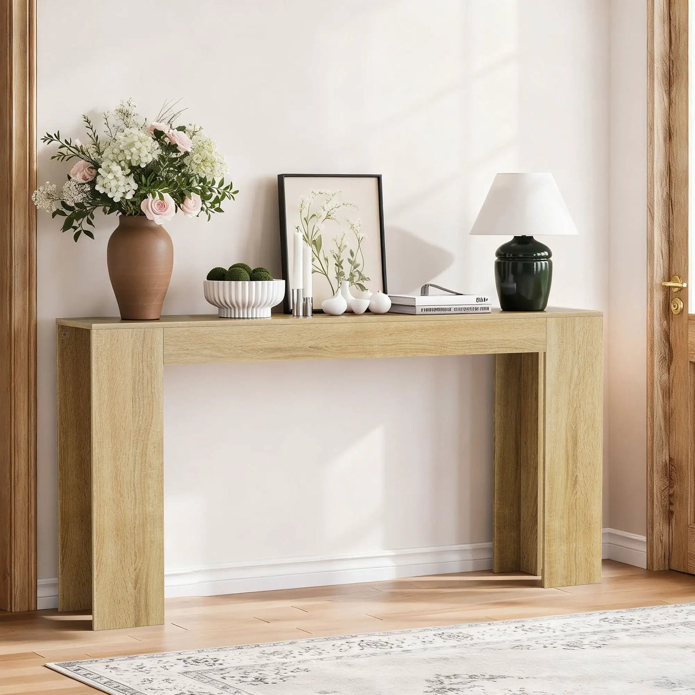Farmhouse Style Extra Long Walnut Console Table by HouseOfZazla