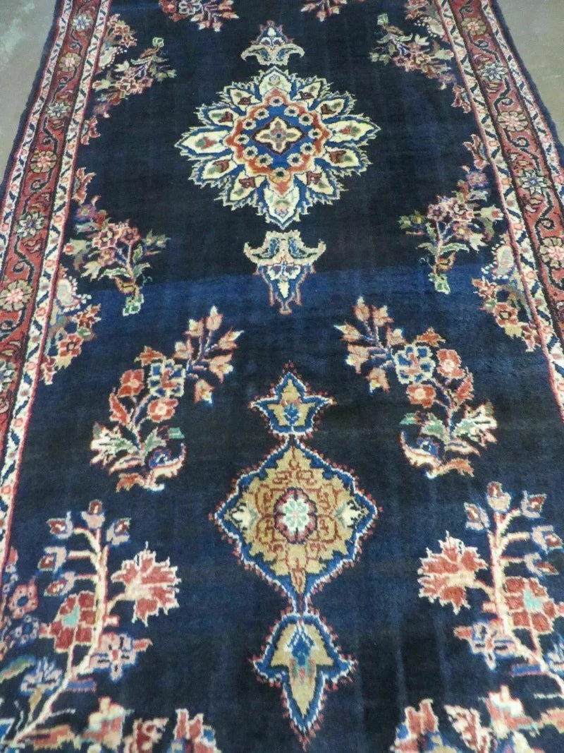 Persian Runner Rug 4x11, Navy Blue Antique Lilihan Runner by Jewel Rugs