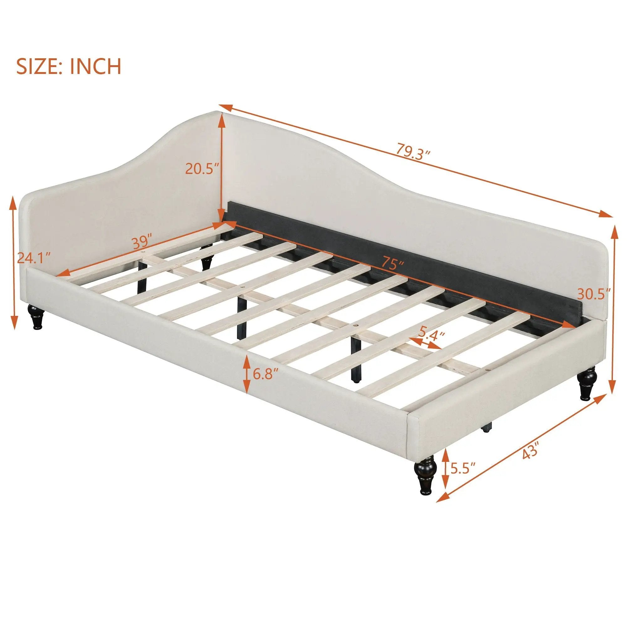 Modern L Shaped Daybed With Legs by HouseOfZazla