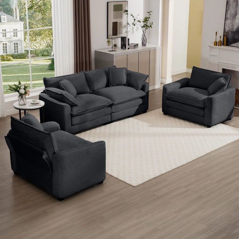 Elegant Oversized Sectional Sofa Set With Deep Seats And Flexible Layout by Unique Piece Furniture