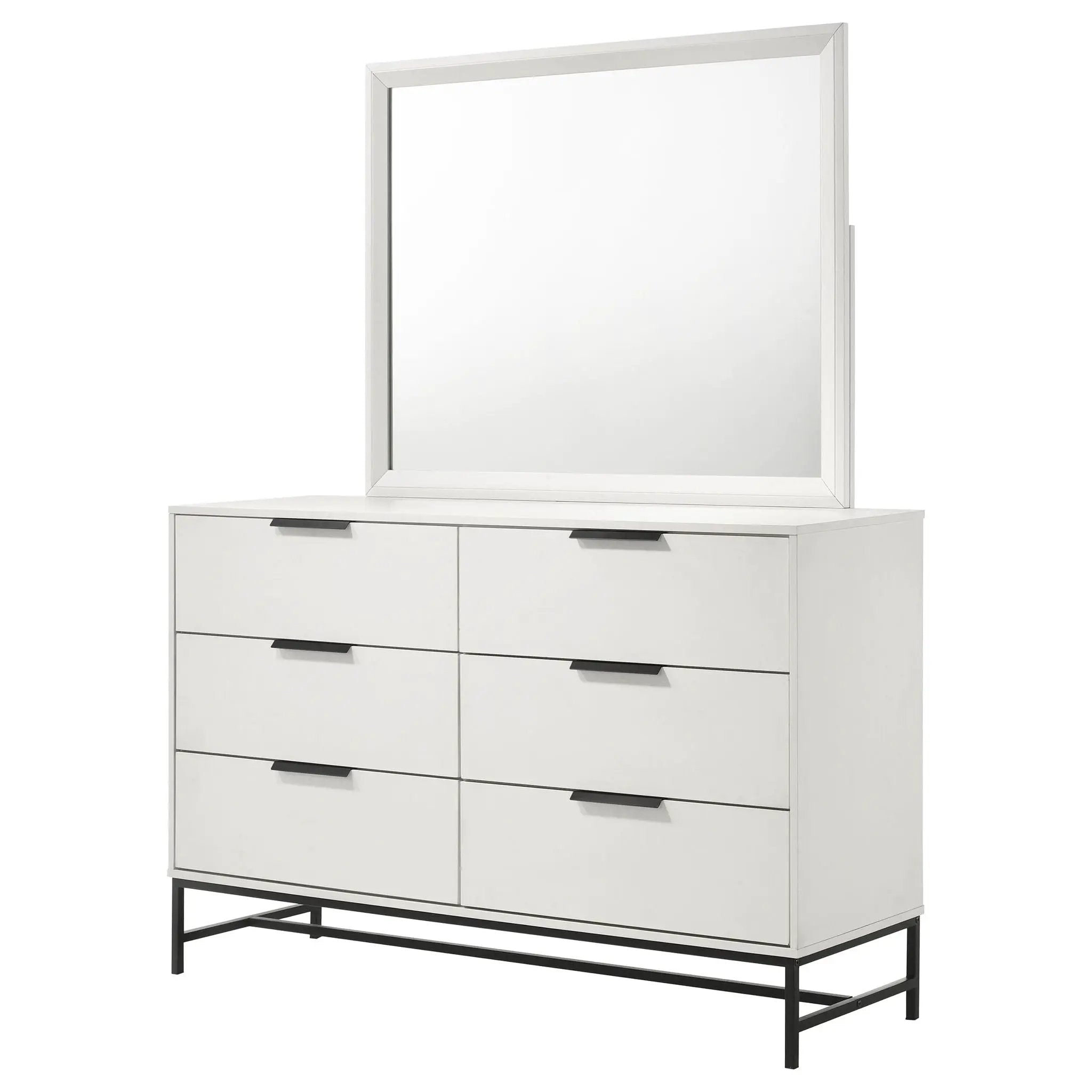 Sonora 6-drawer Dresser with Mirror White by Unique Piece Furniture
