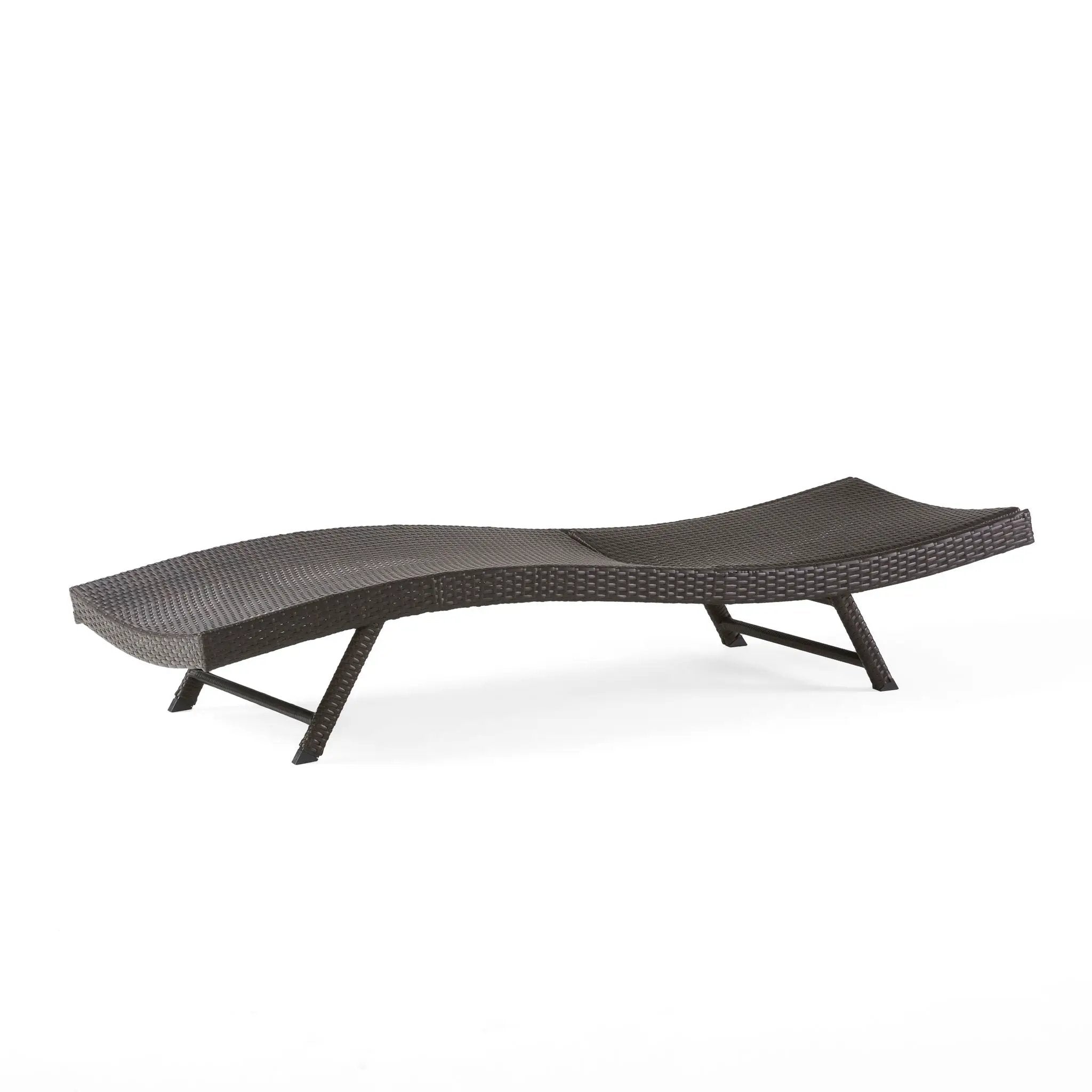 Kauai Modern Style PE Wicker Chaise Lounge - Brown Multi by HouseOfZazla