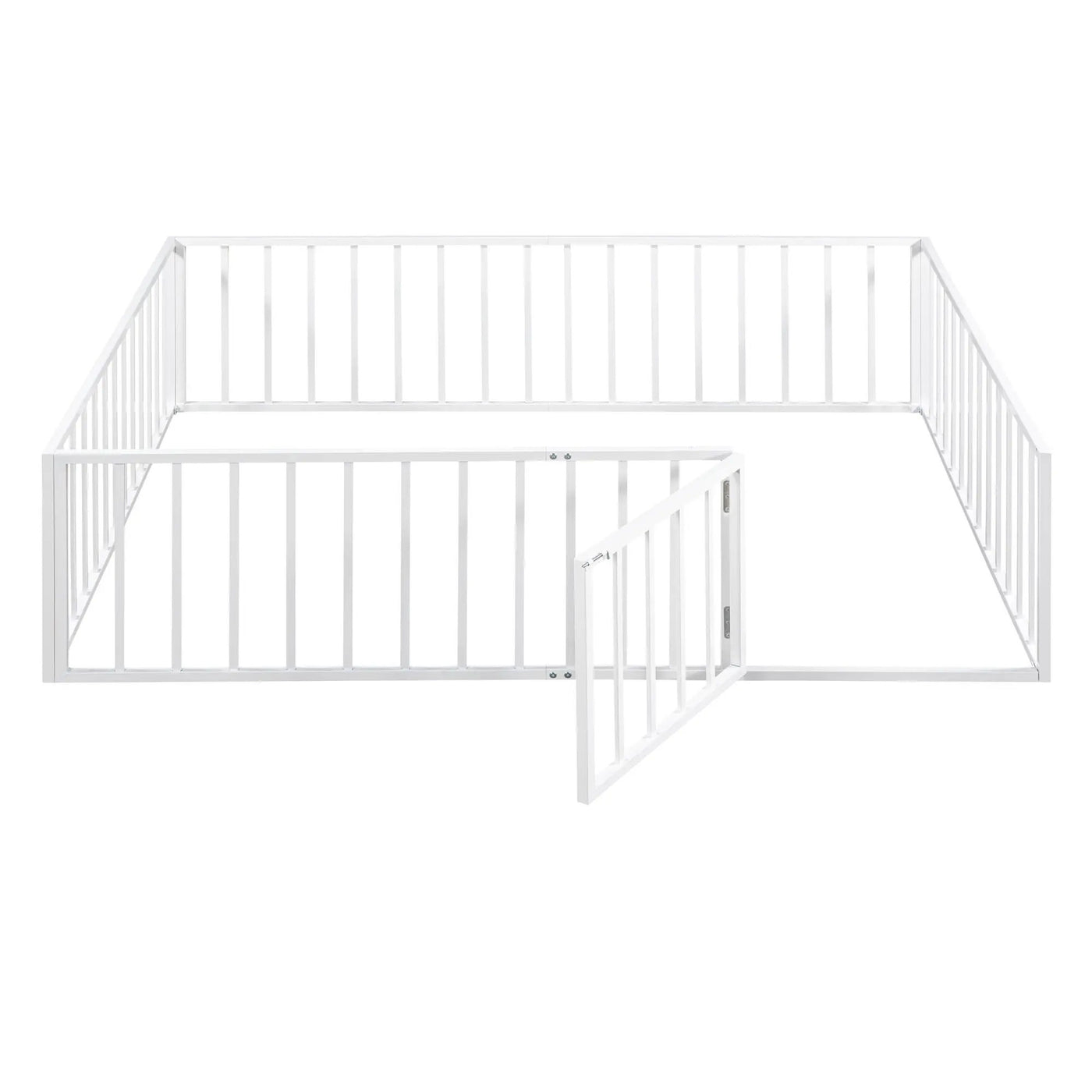 Metal Floor Bed Frame With Fence And Door by Unique Piece Furniture