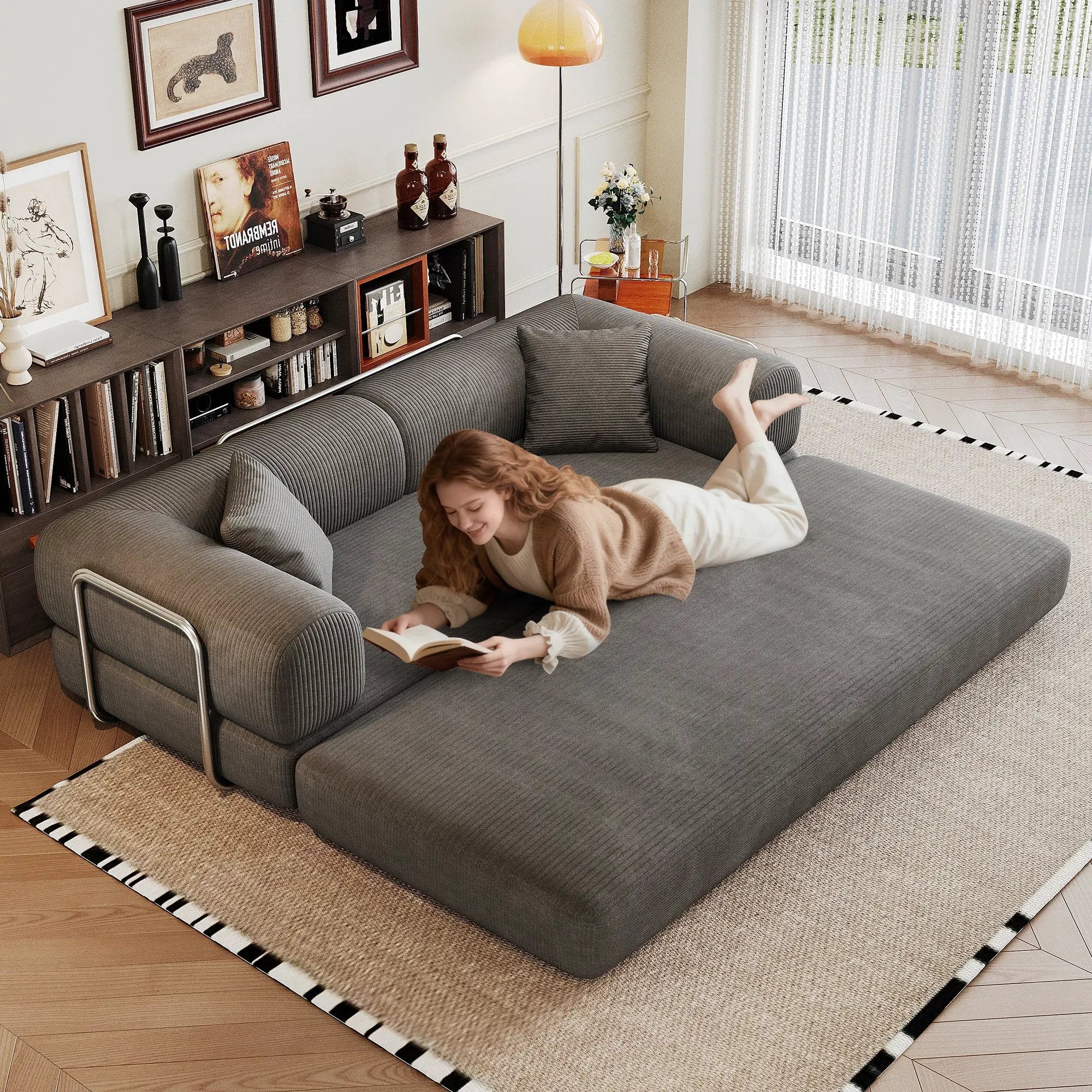 78.8" Compression Sofa Bed with Pillow Back Support by HouseOfZazla