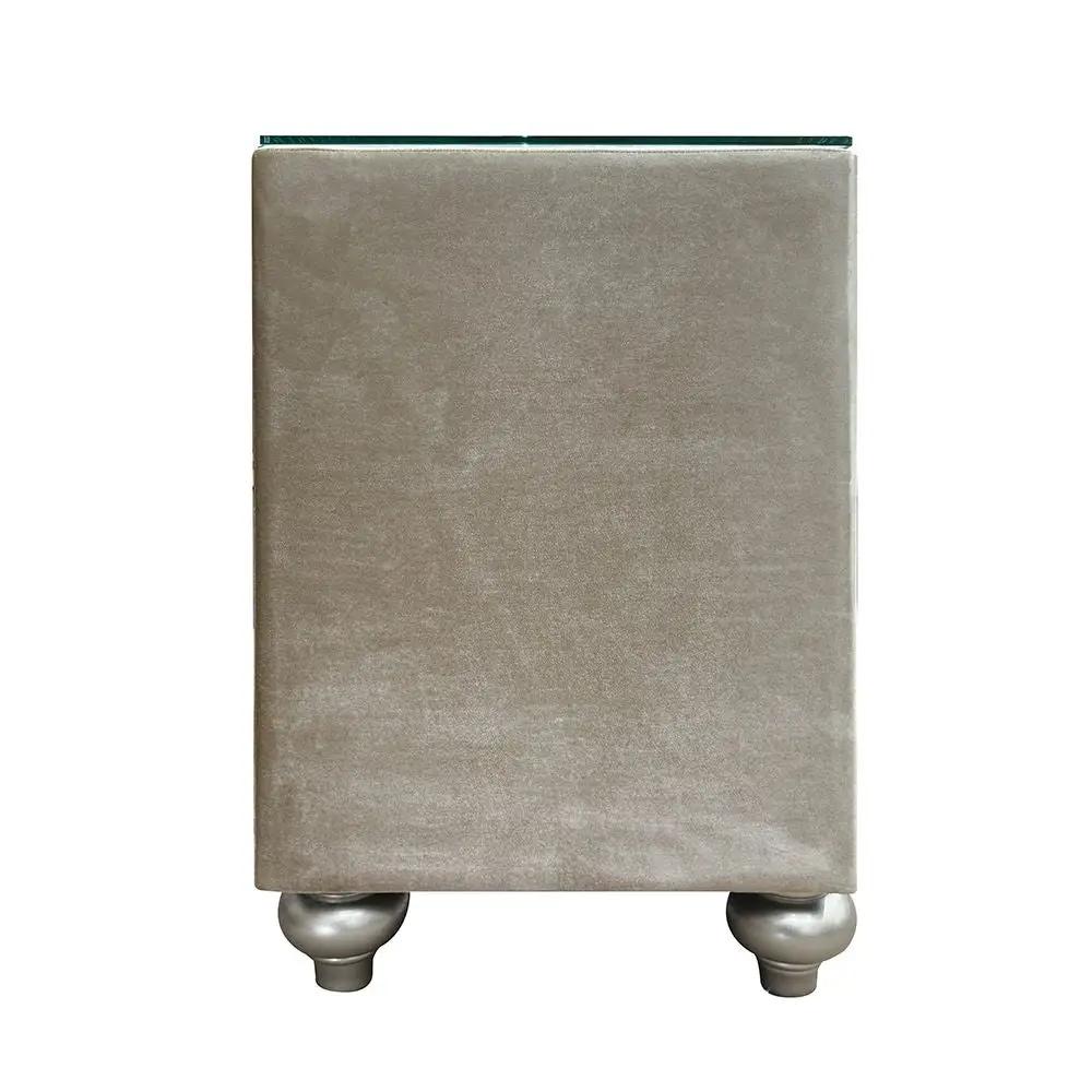 Lucienne - Nightstand - Beige Velvet by Unique Piece Furniture