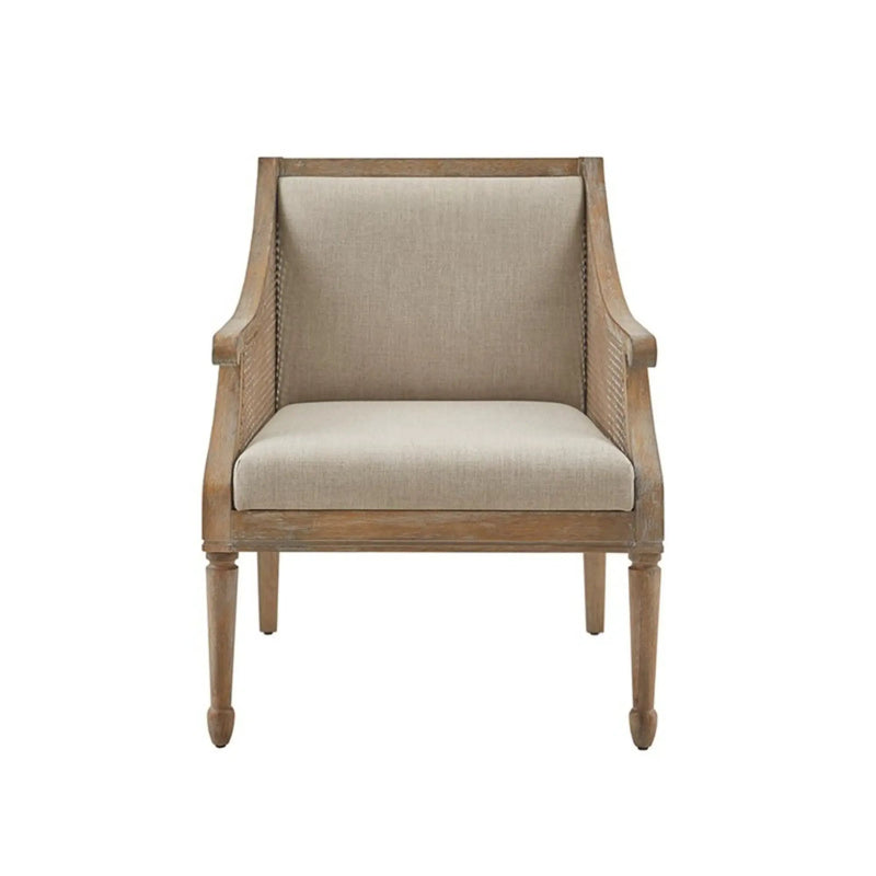 Transitional Cane Accent Armchair And Back Cushion - Natural by Unique Piece Furniture