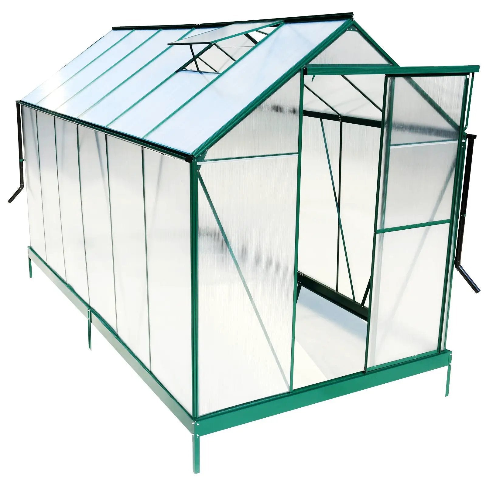 Polycarbonate house, Heavy Duty Outdoor Aluminum Walk-In House Kit With Rain Gutter, Vent And Door For Backyard Garden by HouseOfZazla