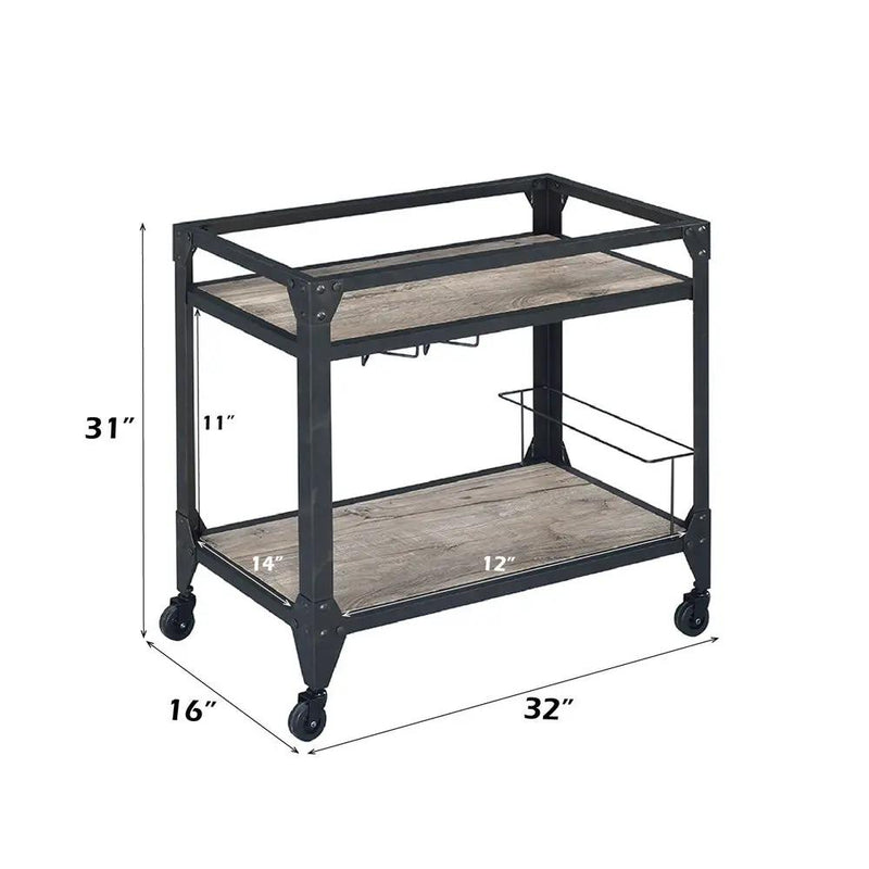 Jorgensen - Serving Cart - Rustic Oak & Charcoal by Unique Piece Furniture
