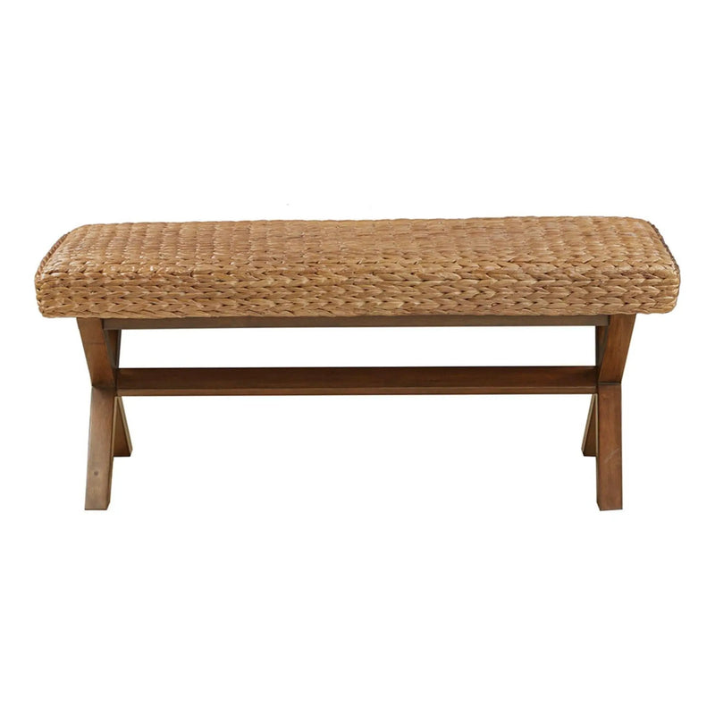 Bench With Water Hyacinth Seat - Brown by Unique Piece Furniture