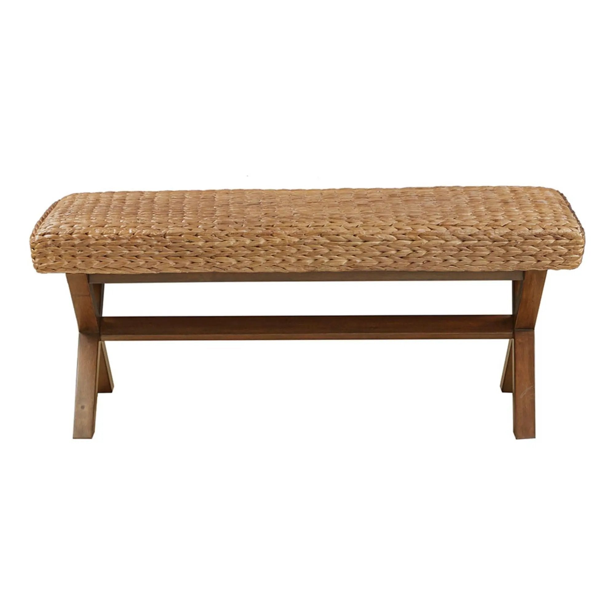 Bench With Water Hyacinth Seat - Brown by HouseOfZazla