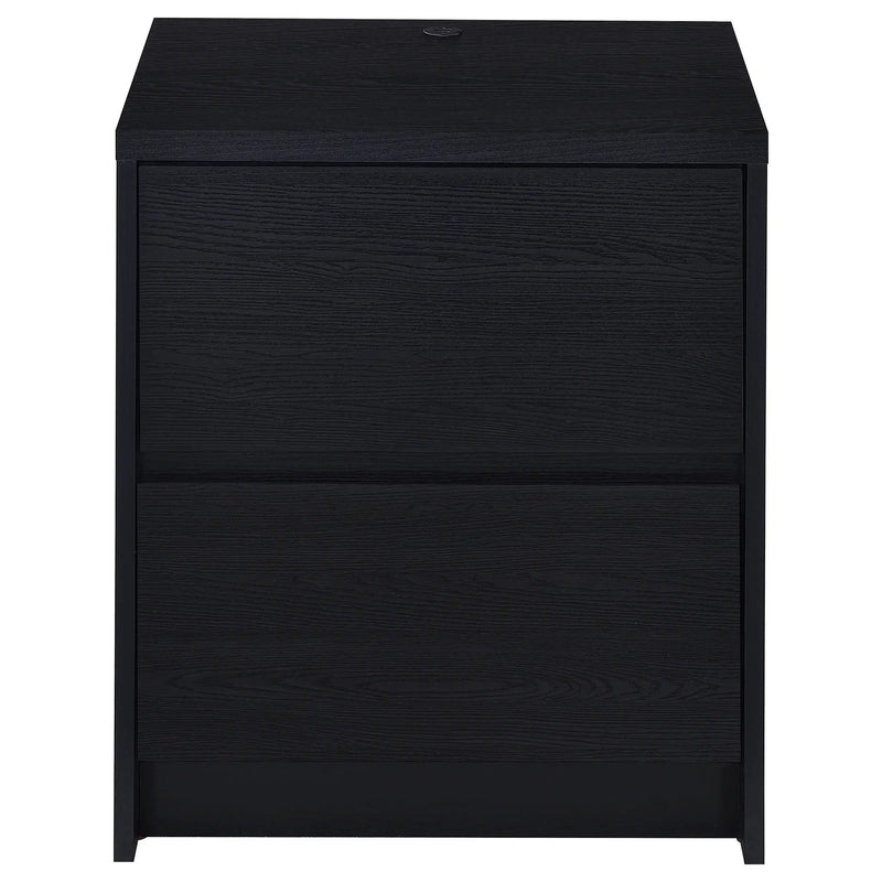 Geary - 2 Drawer Nightstand With LED Lights And USB Charging Ports by HouseOfZazla