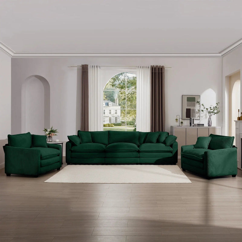 Elegant Oversized Sectional Sofa Set With Deep Seats And Flexible Layout by HouseOfZazla