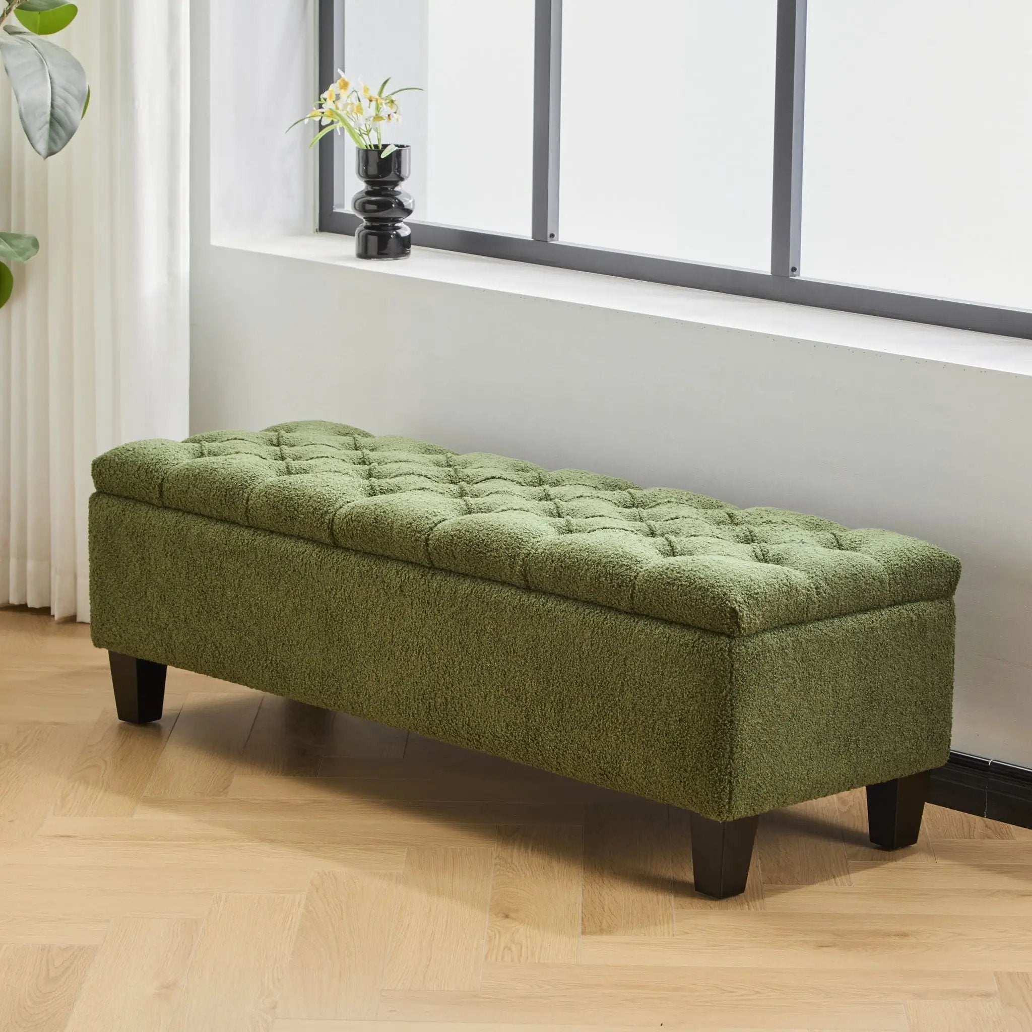 Ottoman Bench & Storage - Green by HouseOfZazla