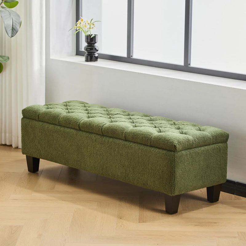 Ottoman Bench & Storage - Green by HouseOfZazla