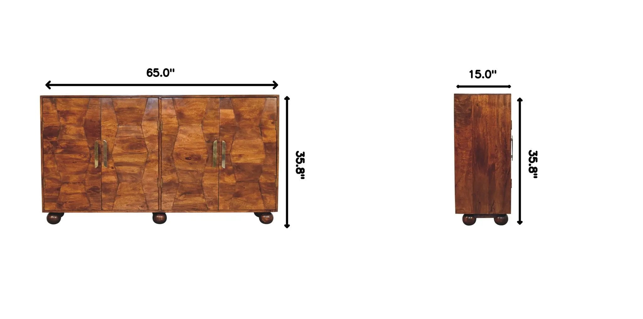 Wavecrest Cabinet, 4 Shelves - Chestnut by HouseOfZazla