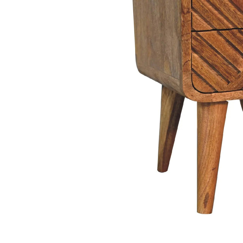 Solid Wood Mini Lille Curved Nightstand by HouseOfZazla