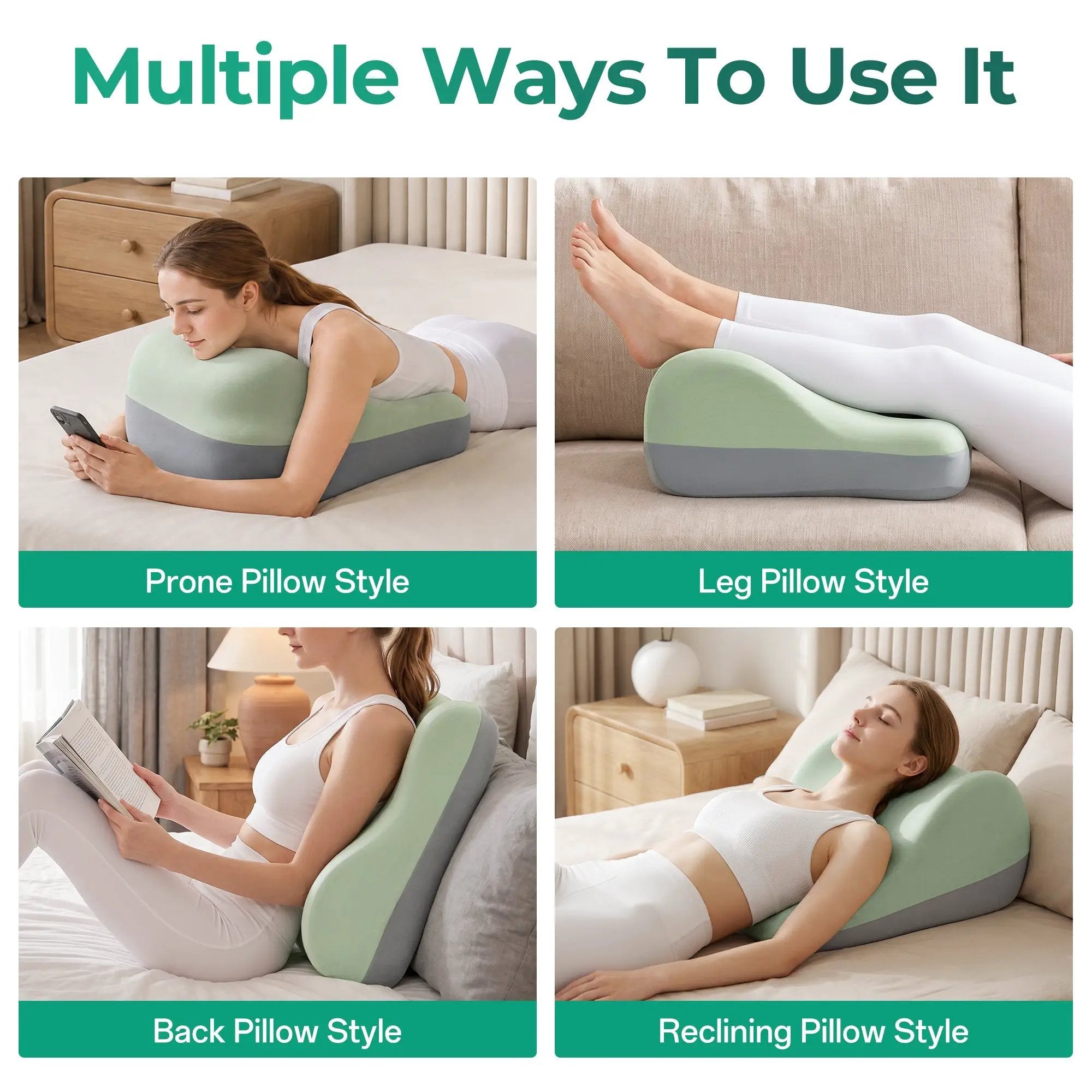27° Ergonomic Memory Foam Support Pillow for Couples by HouseOfZazla