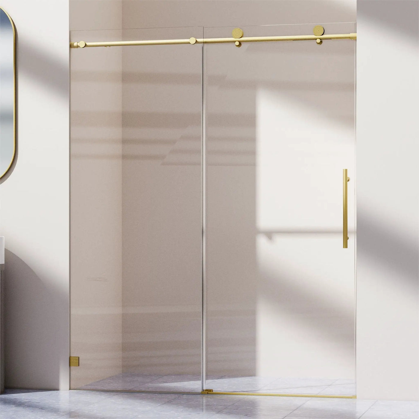 Frameless Single Sliding Soft Close Shower Doors, 5/16" Sgcc Tempered Glass by HouseOfZazla