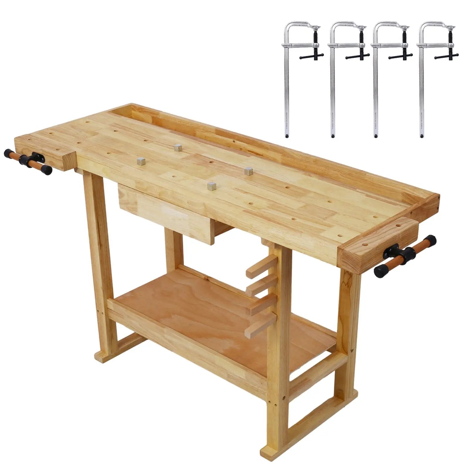 55-Inch Wood Workbench with Bar Clamps by HouseOfZazla