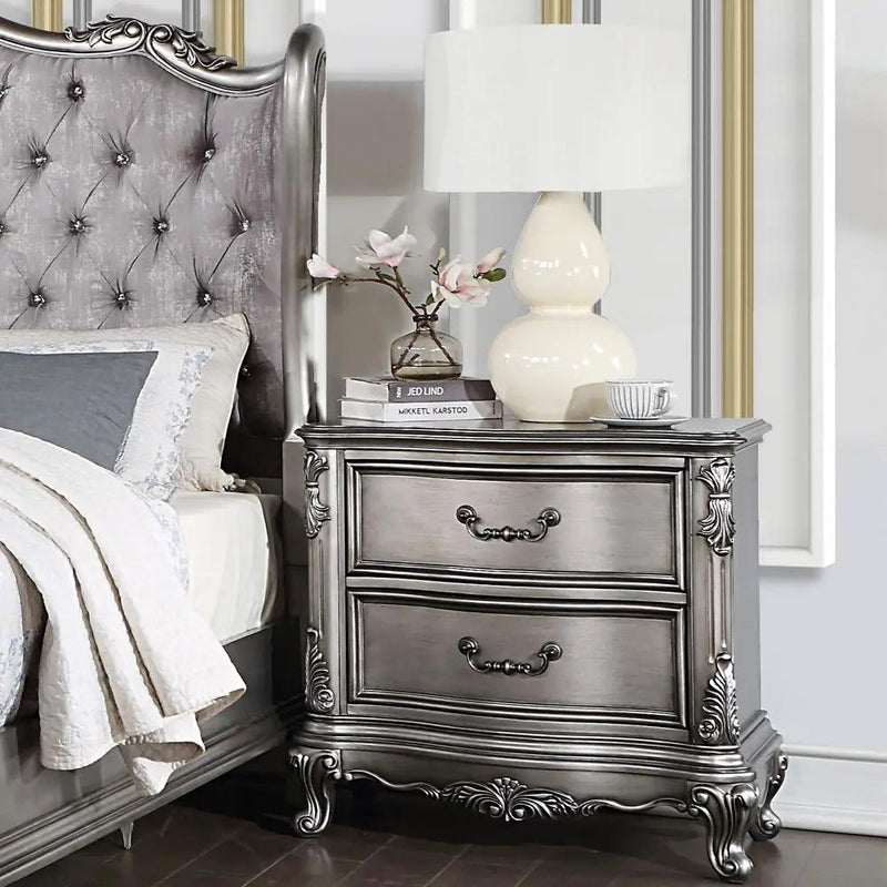 Ariadne - Nightstand - Antique Platinum by Unique Piece Furniture
