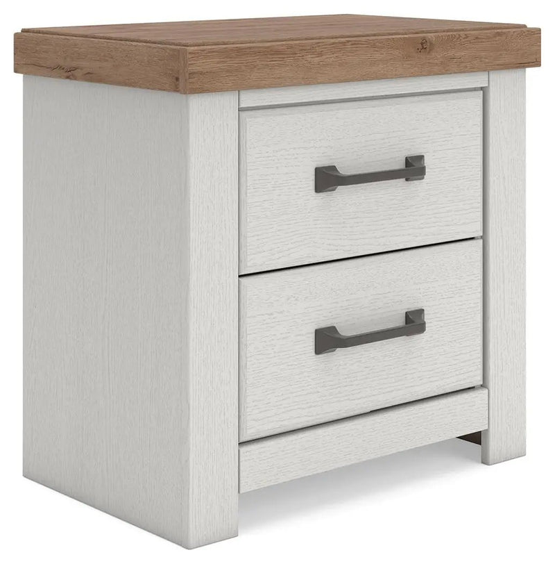 Savonport - Two Drawer Night Stand - White / Brown by Unique Piece Furniture