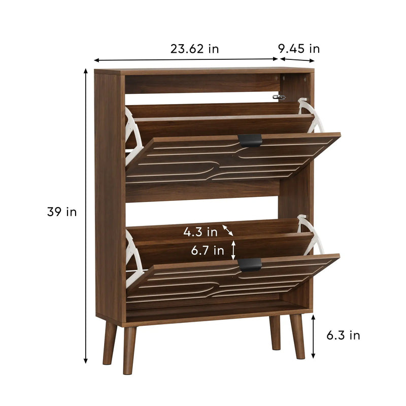 Medieval - Independent Shoe Cabinet With 2 Flip Drawers by Unique Piece Furniture