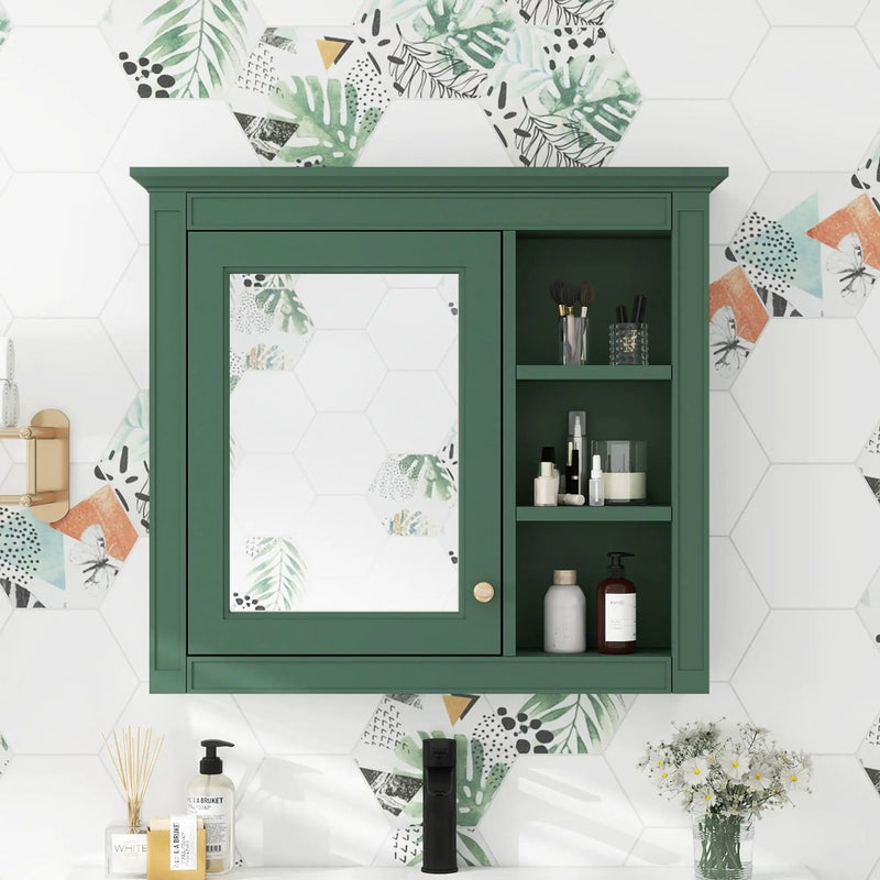 Wall Mounted Medicine Cabinet With Mirror and 3 Open Shelves by HouseOfZazla