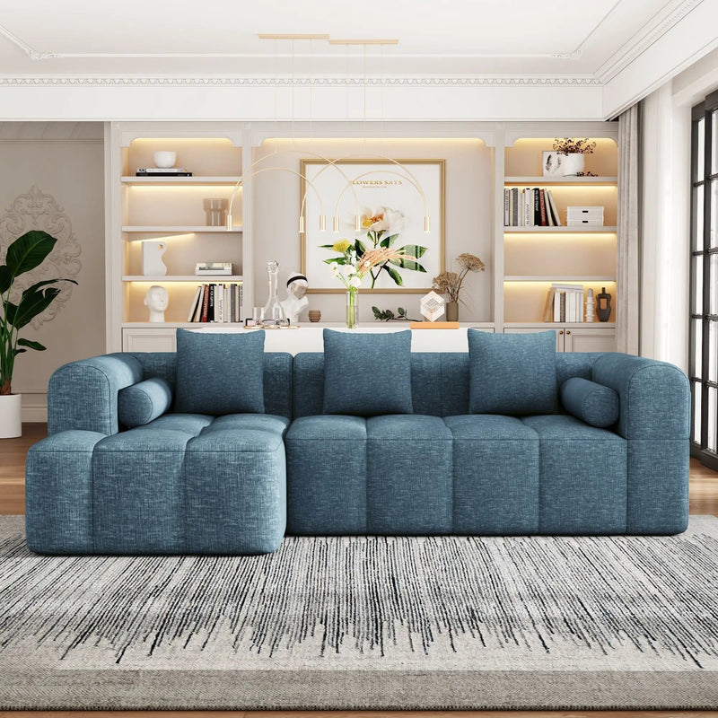 Sectional Free Combined Sofa With 2 Side Pockets by HouseOfZazla