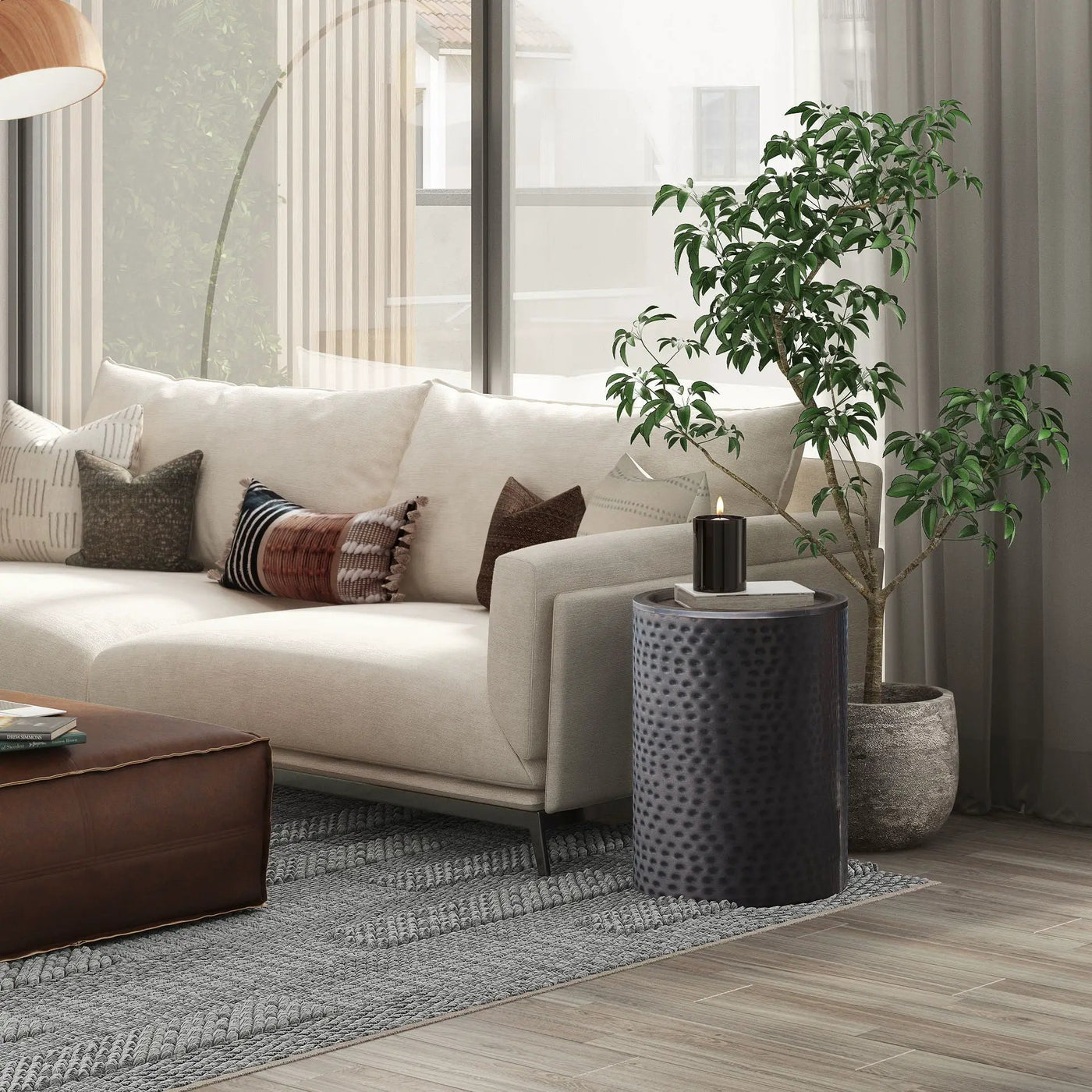 Corbin - Hammered Metal Side Table by HouseOfZazla