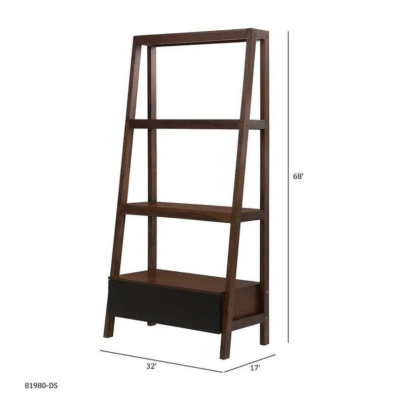Ladder Shelf, Ladder Style Display Shelf - Natural Wood / Brown by HouseOfZazla